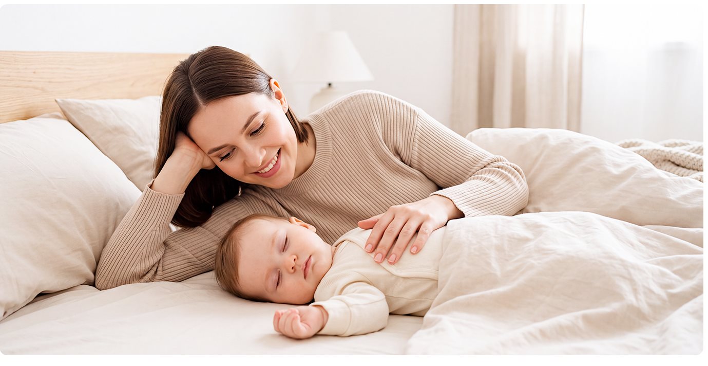 Angle Mommy brand story — mothers and babies in warm everyday moments